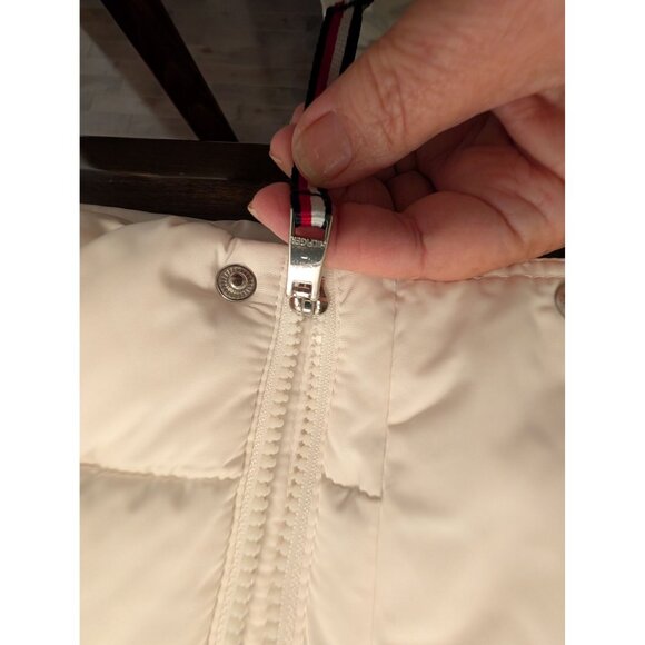 Tommy Hilfiger Womens Quilted Puffer Jacket With Hood Size S White Nylon Blend - Picture 6 of 16